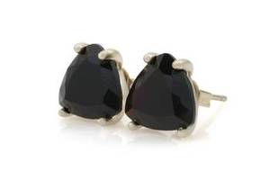 100% Pure Solid 925 Sterling <b>Silver</b> <b>Top</b> Natural Black Onyx Trillion Faceted Cut Gemstone Earrings Women's Parties & Wedding Wear - Product Image 3