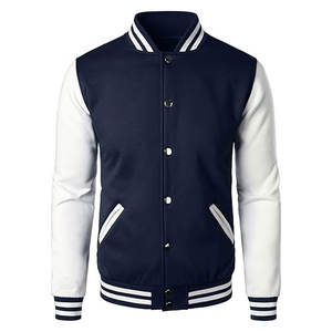 Chaqueta de béisbol estilo universitario para hombre, mezcla de algodón, chaqueta clásica estilo Letterman, chaqueta retro atlética con botones, estilo universitario, informal - Product Image 1