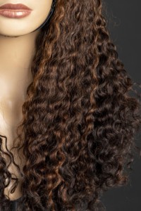 Perruque en cheveux humains bouclés eurasien non traités, 8 à 32 pouces, dentelle frontale, trame unique, cheveux bruts birmans, couleur naturelle - Product Image 4