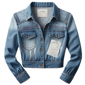 Camisa vaquera lavada a la moda para mujer, camisetas vaqueras informales de manga larga con cuello vuelto y cierre de botones, diseños de fabricación personalizados - Product Image 2