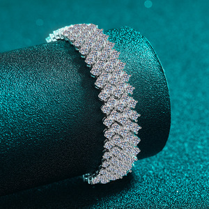 Bracelet gourmette en argent 925 avec diamants certifiés de laboratoire, chaîne tennis légère et sertie, bijoux de luxe pour homme, cadeau tendance - Product Image 4