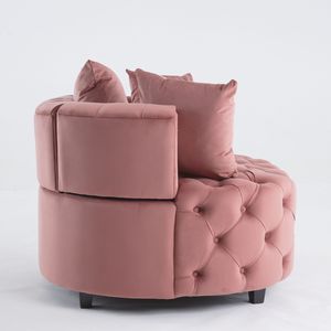 Poltrona Classica a Botte A&A Furniture, Moderna Poltrona Relax Rosa per Soggiorno - Product Image 4