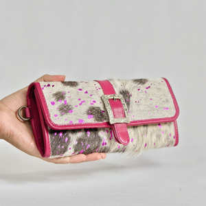 Cartera de Cuero Genuino Unisex de Primera Calidad, Corta, con Diseño Floral, Cierre a Presión, Anti-Robo, Hecha a Mano, para Uso Diario - Product Image 1