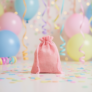 Sacchetto Regalo Ilan Rosa 9x12 Cm con Cordoncino per Bomboniere - Product Image 3