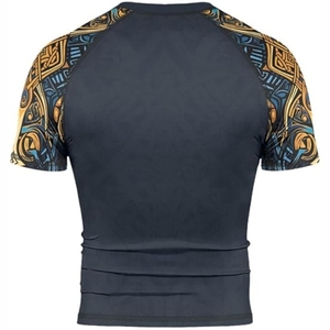 Custom Short Sleeve MMA BJJ Rash Guard <b>for</b> <b>Men</b> <b>Compression</b> Fit Quick Dry UV Protection Sublimated Training <b>Shirt</b> OEM Rash Guard - Product Image 5