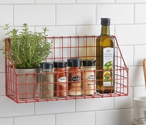 Premium Red Metal <b>Wire</b> <b>Storage</b> <b>Basket</b> Rectangle Hanging Modern Multi-Purpose Neatening Organizing Rack - Product Image 3