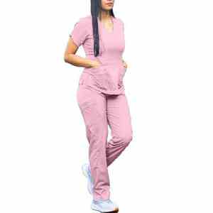 Tenues Médicales Personnalisées en Gros avec Logo – Ensemble Blouse et Pantalon Jogger pour Hommes et Femmes, Uniformes d'Infirmière, Tenues Chirurgicales Col V, Vêtements de Spa - Product Image 5