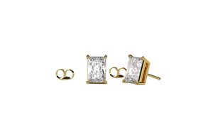 Minimalist 18K Gold <b>Stud</b> <b>Earrings</b> Radiant Cut Diamond Solitaire Ear <b>Studs</b> <b>Earrings</b> Fine Jewelry for Women Everyday Wear - Product Image 1