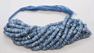 Blue <b>Opal</b> Gemstone Smooth Heishi Tyre Beads 7MM 8MM Flat Stone Beads <b>Necklace</b> Jewelry Making Wholesale Bulk Healing Crystal - Product Image 5