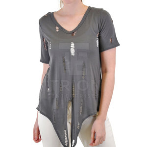 เสื้อยืดแขนสั้นผู้ชายและผู้หญิงดีไซน์ใหม่ล่าสุดสำหรับฤดูร้อน  แบบทำสีซีด  รับสั่งทำสีตามต้องการ - Product Image 6
