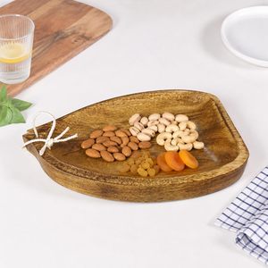 Plateau de service en bois KHATI HOUSE NatureServe, finition naturelle artisanale de qualité supérieure, plateau de service alimentaire - Product Image 1