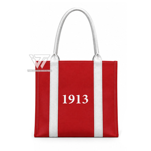 Vente en gros personnalisée Delta |   Sigma |   Sac fourre-tout en toile brodé pour femme de la sororité Theta, sac à main avec emblèmes grecs - Product Image 2