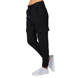 Pantalon de survêtement Cargo uni noir pour femmes dernière arrivée d'été Style Streetwear pantalon de jogging personnalisable quantité minimale de commande bas à vendre - Product Image 1
