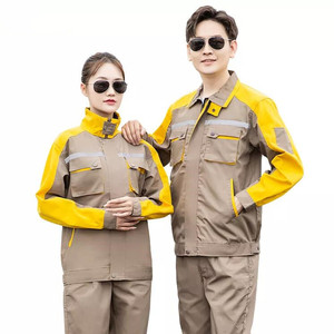 Combinaison de travail unisexe JNA Group bleu-gris à manches longues, veste et pantalon, uniforme industriel respirant en polyester certifié CE/EU, résistant aux perforations - Product Image 2