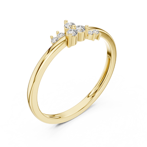 แหวนเพชรทรงกลมเจียระไนแบบบริลเลียนท์  แบบไม่สมมาตร  ทองคำ 14K 18K สีเหลือง  DEF VVS  ผลิตในห้องปฏิบัติการ  แหวนแต่งงานหรูหรา  ขายส่ง - Product Image 3