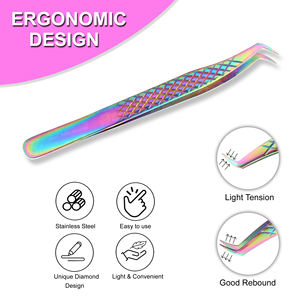 Pinzas para Extensión de Pestañas de Acero Inoxidable Japonés con Agarre de Diamante, Logotipo Personalizado, Herramientas Antiestáticas para Injerto de Pestañas - Product Image 2