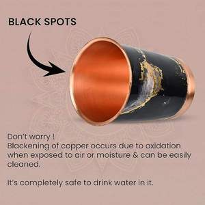 Vaso de Cobre con Estampado de Mármol Negro, Vaso de Agua de Diseño de Lujo, Taza Moderna de Metal para Beber, Vajilla Reutilizable, Regalo - Product Image 3