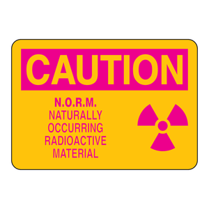 Precaución N.O.R.M. Señal de Seguridad de Peligro de Radiación de 7 x 10 Pulgadas en Aluminio - Product Image 1
