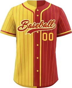 NEW OEM Customized Front 100% Polyester Quick Dry Light Weight Breathable Half Sleeve Baseball Jersey Cheap Price Wholesale - Product Image 3