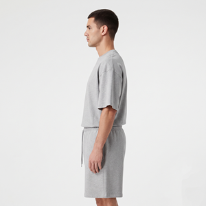 Ensemble de t-shirts et shorts d'été pour hommes, respirant, taille oversize, ensemble pour jumeaux - Product Image 3