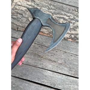 Hacha Tomahawk de Acero al Carbono Forjada a Mano con Mango de Madera para Supervivencia al Aire Libre y Corte - Product Image 4
