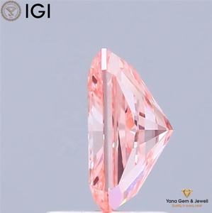 Diamant de laboratoire CVD 1,00 CARAT, taille Radiant, avec certificat IGI, couleur rose vif fantaisie, clarté VS2, pour la création de pendentifs - Product Image 3