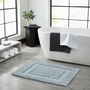 Alfombra de Baño Rectangular Azul de Lujo de Alto Estándar, Súper Absorbente, Antideslizante, Lavable, de Secado Rápido, para Uso en Hoteles - Product Image 1