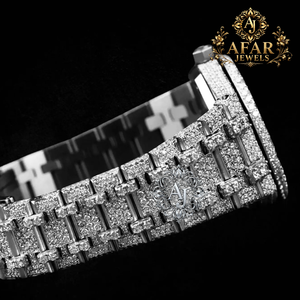 Reloj de Moissanita con Incrustaciones de Diamantes para Hombre, Reloj de Pulsera Analógico con Esfera Redonda de Acero Inoxidable, Resistente al Agua, Estilo Hip Hop - Product Image 5