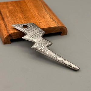 Hand-Forged Damascus Steel <b>Locket</b>, Sunburst Pattern Pendant, Anniversary Steel Gift Simple Style Cut Technique - Product Image 4