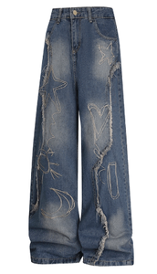 กางเกงทำงานทรงหลวมระบายอากาศได้ดี น้ำหนักปานกลาง สไตล์วินเทจสั่งตัดพิเศษสำหรับผู้ชาย สีดำ ตกแต่งด้วยผ้าปะต่อหลายส่วน ลุคทำสีซีดแบบวินเทจ - Product Image 5