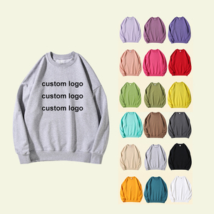 เสื้อสเวตเตอร์ปักโอเวอร์ไซส์ที่ใส่ได้ทั้งชายและหญิงผ้าคอตตอน100% คอกลมสีพื้นสำหรับฤดูหนาว - Product Image 1