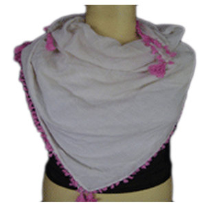 Écharpe élégante à franges et dentelle, châle léger et doux en dentelle florale, couvre-cou et tête tendance, accessoires élégants - Product Image 2