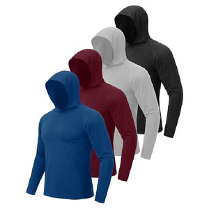 Sudadera Deportiva con Capucha para Hombre, Personalizada con Logotipo OEM, Corte Ajustado, Manga Larga, Secado Rápido, Transpirable, para Entrenamiento, Fitness, Running, Protección UV - Product Image 1