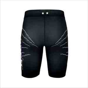 Men's <b>Black</b> Spandex High Elastic Waist Breathable Quick Dry Casual Athletic Shorts Solid Color Front Logo 220g Knitted - Product Image 4