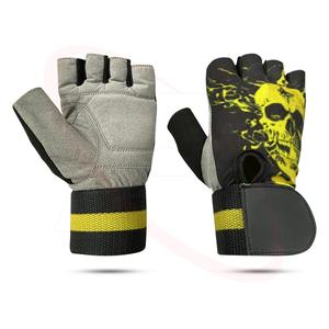 Sport <b>Weight</b> Lifting <b>Gym</b> Fitness Gloves Made Synthetic Leather With Silicon Printed Back Spandex Fitness <b>Gym</b> Gloves - Product Image 3