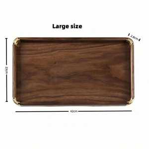 Bandeja de Servir de Madera de Diseño, Patrón Artístico, Rectangular, Madera Maciza, Decorativa, Elegante, para Servir Té, Café, Aperitivos, con Estilo - Product Image 6