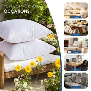 Set di 2 Cuscini Quadrati Bianchi 18*18 Pollici per Letto e Divano, Cuscini da Patio, Cuscini con Imbottitura a Bolle e Cuscini per Seduta - Product Image 5