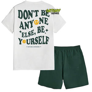 Trendy Printed Knitted <b>Men</b> <b>T</b>-<b>Shirt</b> <b>and</b> <b>Shorts</b> Set Custom Logo Casual Wear Outfit - Product Image 6