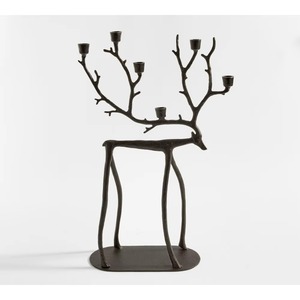 Porte-bougie renne noir, décoration festive élégante pour cheminée, décoration de fête et de table pour événements - Product Image 1
