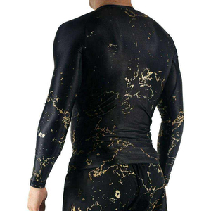 ผู้จัดจำหน่ายอุปกรณ์กีฬาขายส่ง เสื้อคอมเพรสชั่นแขนยาวสำหรับฝึกซ้อม พิมพ์ลายแบบซับลิเมชั่น ลายหินอ่อน เสื้อรัดกล้ามเนื้อสำหรับออกกำลังกาย - Product Image 2