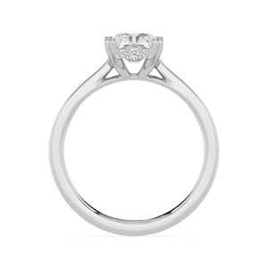 Bague de fiançailles Sovereign en or rose 10K avec diamant de laboratoire 3.13 carats, taille radiant et taille rond, bijoux de mariée sophistiqués et romantiques - Product Image 4