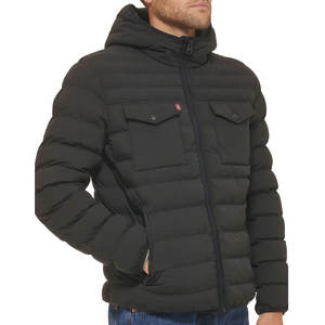 Chaqueta Acolchada con Capucha Unisex, Informal de Invierno, 300g, Relleno de Poliéster Grueso, Color Sólido, Cierre de Cremallera Resistente al Viento, Logotipo Frontal - Product Image 2