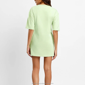 Camisetas cómodas para mujer en blanco liso de gran tamaño, camiseta de verano de algodón 100%, cómoda y elegante con logotipo personalizable - Product Image 3