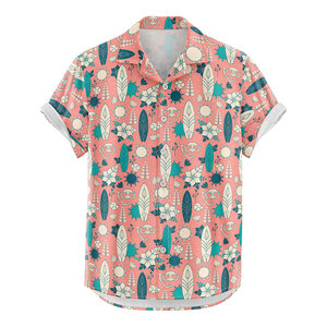 เสื้อเชิ้ตฮาวายแขนสั้นลายดอกไม้สำหรับผู้ชาย ปกคอพับได้ ระบายอากาศดี เหมาะสำหรับใส่ในช่วงวันหยุดฤดูร้อน เสื้อคิวบาคอลลาร์ - Product Image 3