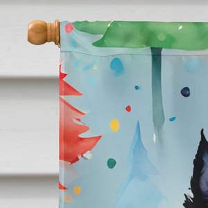 Scottish Terrier Noël Grand Porche Maison Drapeau Multicolore Polyester Cour Bannière Oeuvre Décorative Tenture Murale Poteau pour - Product Image 3