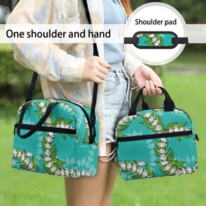 Bolsa de Almuerzo con Estampado de Hojas de Maile Hawaianas para Niños, Impresión Bajo Demanda, Envío Directo, Bolsa de Comida Espaciosa, Elegante, a Prueba de Fugas, Bolsa de Picnic Infantil - Product Image 4