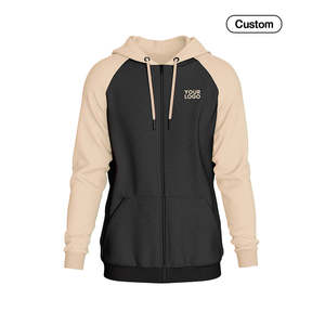 Sudadera con capucha de felpa francesa desgastada con cremallera completa personalizada - Estilo raglán High Street - Product Image 5