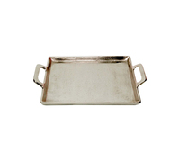 Plateau de service en aluminium de luxe avec surface décorative pour des présentations de table contemporaines