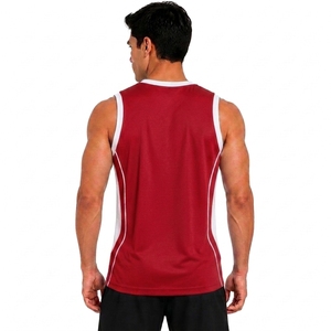 Camiseta sin Mangas Unisex Roja con Cuello Redondo, Tejido de Malla de Secado Rápido, Poliéster, Posiciones Personalizables para Logotipo Delantera/Trasera, Nombre del Equipo Personalizado - Product Image 2