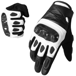 Guantes de Motocicleta de Cuero Premium para Hombre y Mujer, Guantes de Protección para Motociclistas, Guantes de Carreras con Protección Completa para los Dedos - Product Image 1